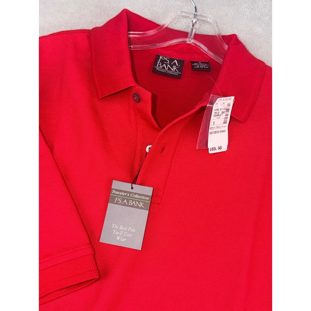 Jos. A. Bank Traveler Collection Red Pique Polo Shirt Mens Small NWT Scarlet